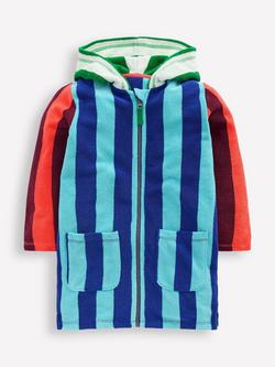 Mini Boden Kids' Striped Towelling Robe, Multi, Multi