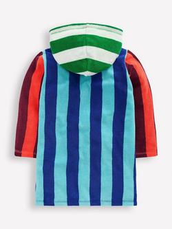 Mini Boden Kids' Striped Towelling Robe, Multi - view 2, Multi
