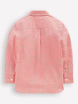 Mini Boden Kids' Cotton Striped Shirt, Red - view 2, Red
