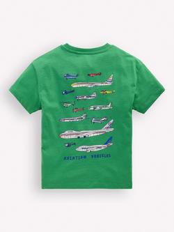 Mini Boden Kids' Short Sleeve Graphic Print T-Shirt, Green Vehicles - view 2, Green Vehicles