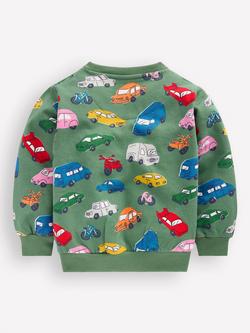 Mini Boden Kids' Everyday Printed Sweatshirt - view 2, Green/Multi