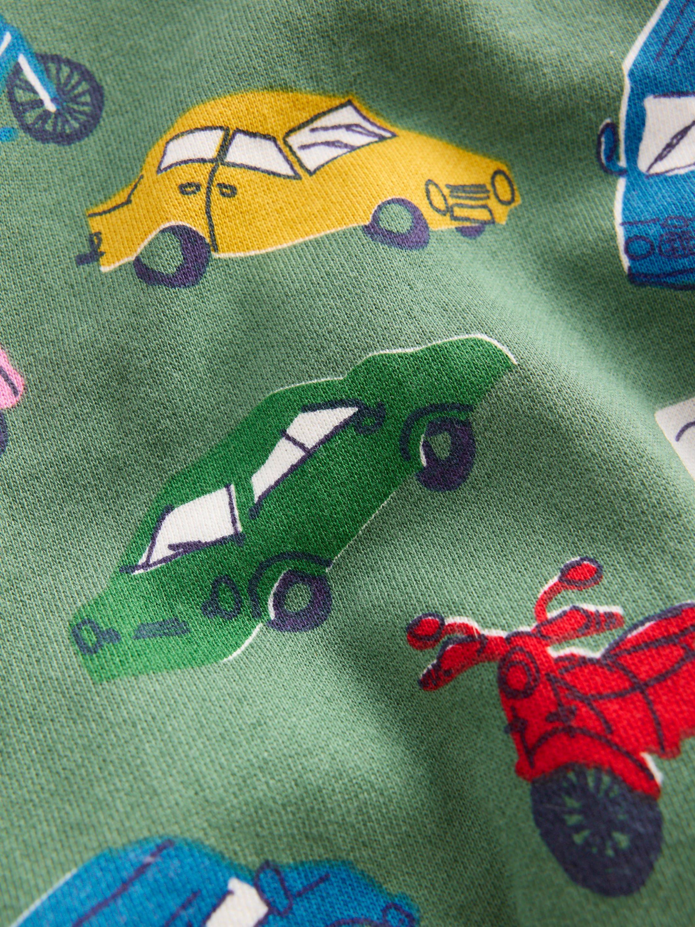 Product image 3 of 3, which shows Mini Boden Kids' Everyday Printed Sweatshirt, Green/Multi, 2-3 years