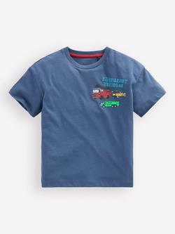 Mini Boden Kids' Front & Back Graphic T-Shirt, Blue/Multi, Blue/Multi