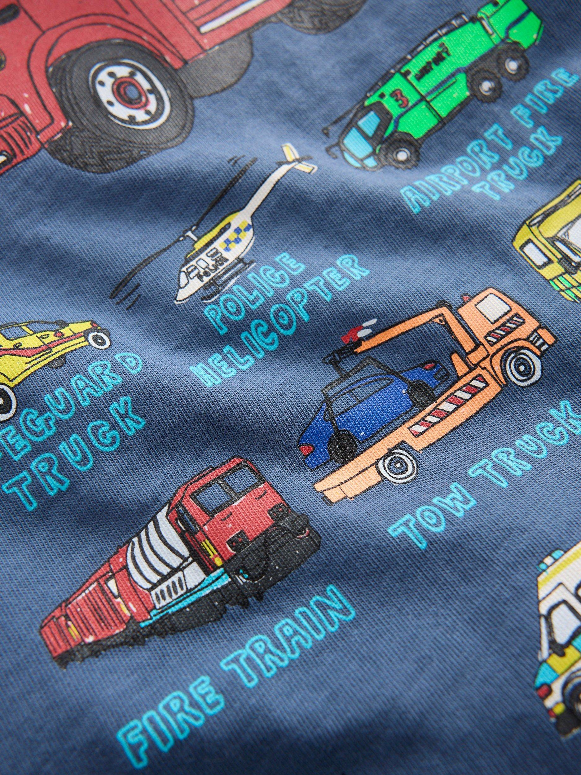 Product image 3 of 3, which shows Mini Boden Kids' Front & Back Graphic T-Shirt, Blue/Multi, 2-3 years