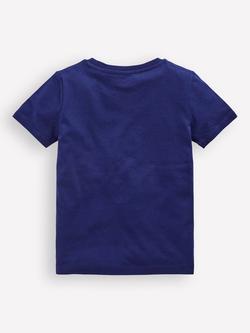 Mini Boden Kids' Glow In the Dark Superstitch T-Shirt, Blue/Multi - view 2, Blue/Multi