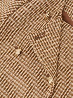 Reiss Kids' Brooke Puppytooth Check Fitted Jacket, Brown - view 2, Brown