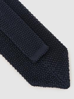 Reiss Punto Silk Tie, Navy - view 2, Navy