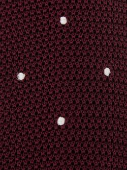 Reiss Punto Spot Silk Tie, Burgundy - view 2, Burgundy