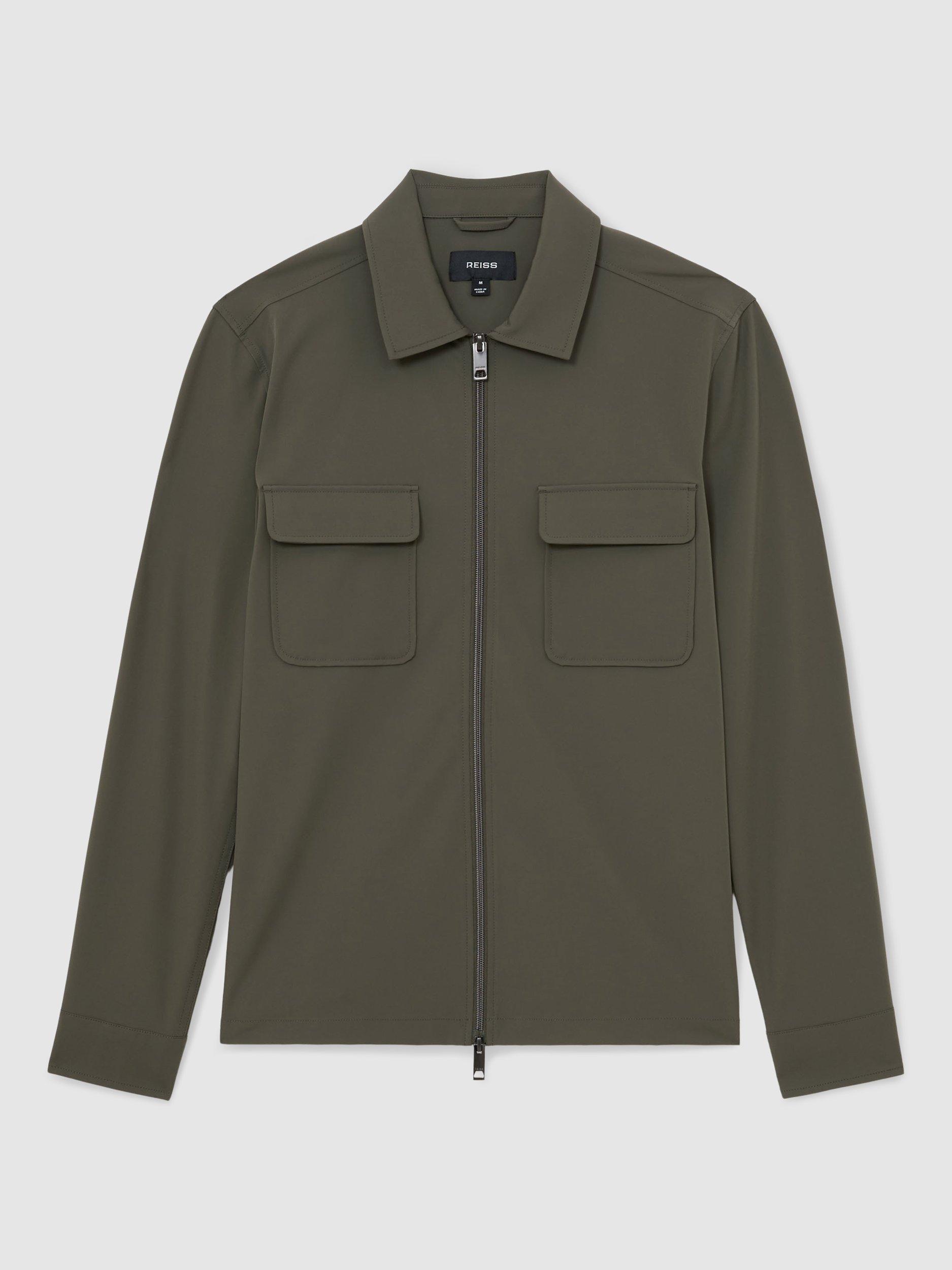 Product image 3 of 5, which shows Reiss Ascend Regular Fit Shirt, Green, XS
