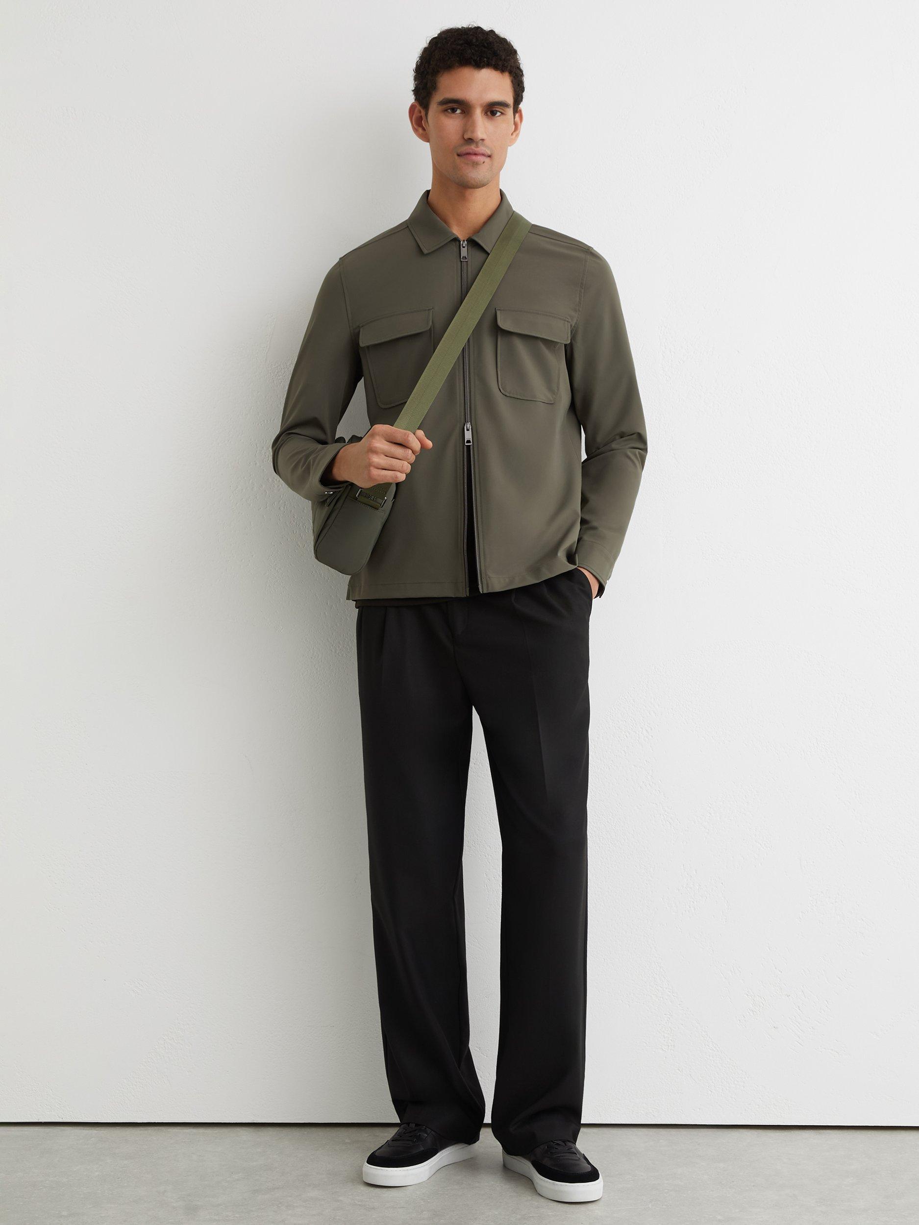 Product image 4 of 5, which shows Reiss Ascend Regular Fit Shirt, Green, XS