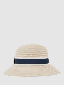 Reiss Cindy Ribbon Trim Straw Hat, Natural, Natural