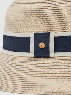Reiss Cindy Ribbon Trim Straw Hat, Natural - view 2, Natural