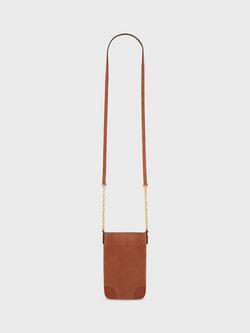 Gerard Darel Charlotte Suede Phone Crossbody Pouch, Tan