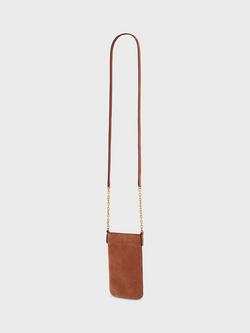Gerard Darel Charlotte Suede Phone Crossbody Pouch - view 2, Tan