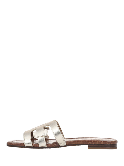 Sam Edelman Bay Leather Slider Sandals, Molten Gold - view 2, Molten Gold