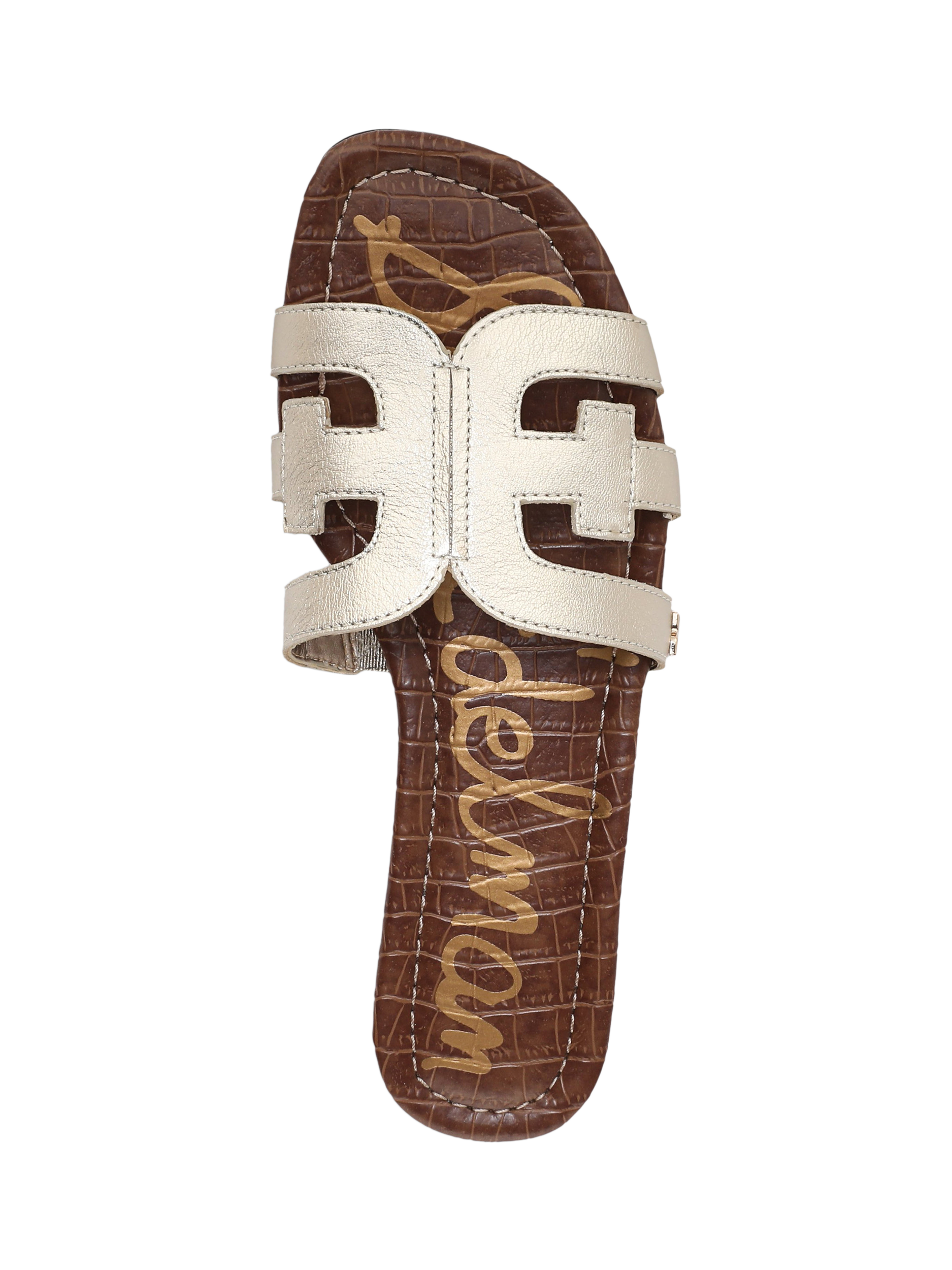 Product image 5 of 6, which shows Sam Edelman Bay Slider Sandals, Molten Gold, 3