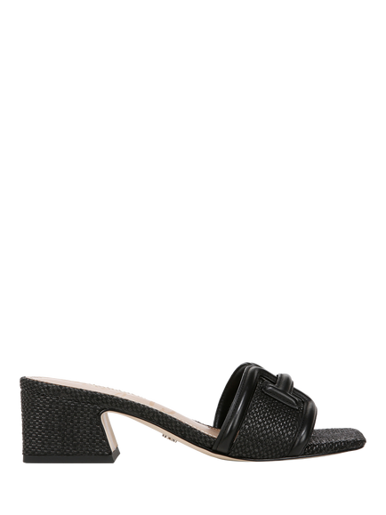 Sam Edelman Waylon Woven Leather Heeled Sandals, Black