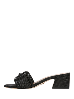 Sam Edelman Waylon Woven Leather Heeled Sandals - view 2, Black