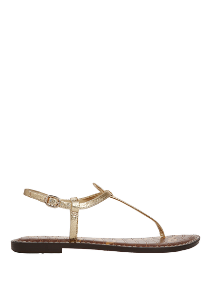 Sam Edelman Gigi Leather Thong Sandals, Amber Gold