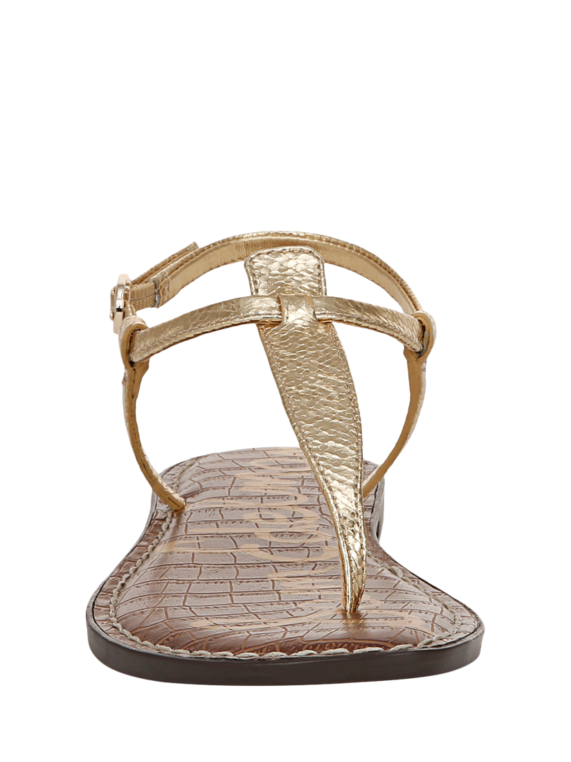 Product image 3 of 6, which shows Sam Edelman Gigi Leather Thong Sandals, Amber Gold, 3.5