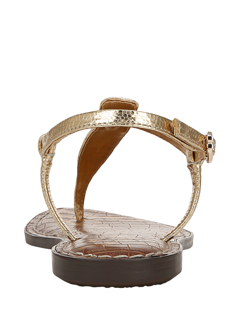 Product image 4 of 6, which shows Sam Edelman Gigi Leather Thong Sandals, Amber Gold, 3.5
