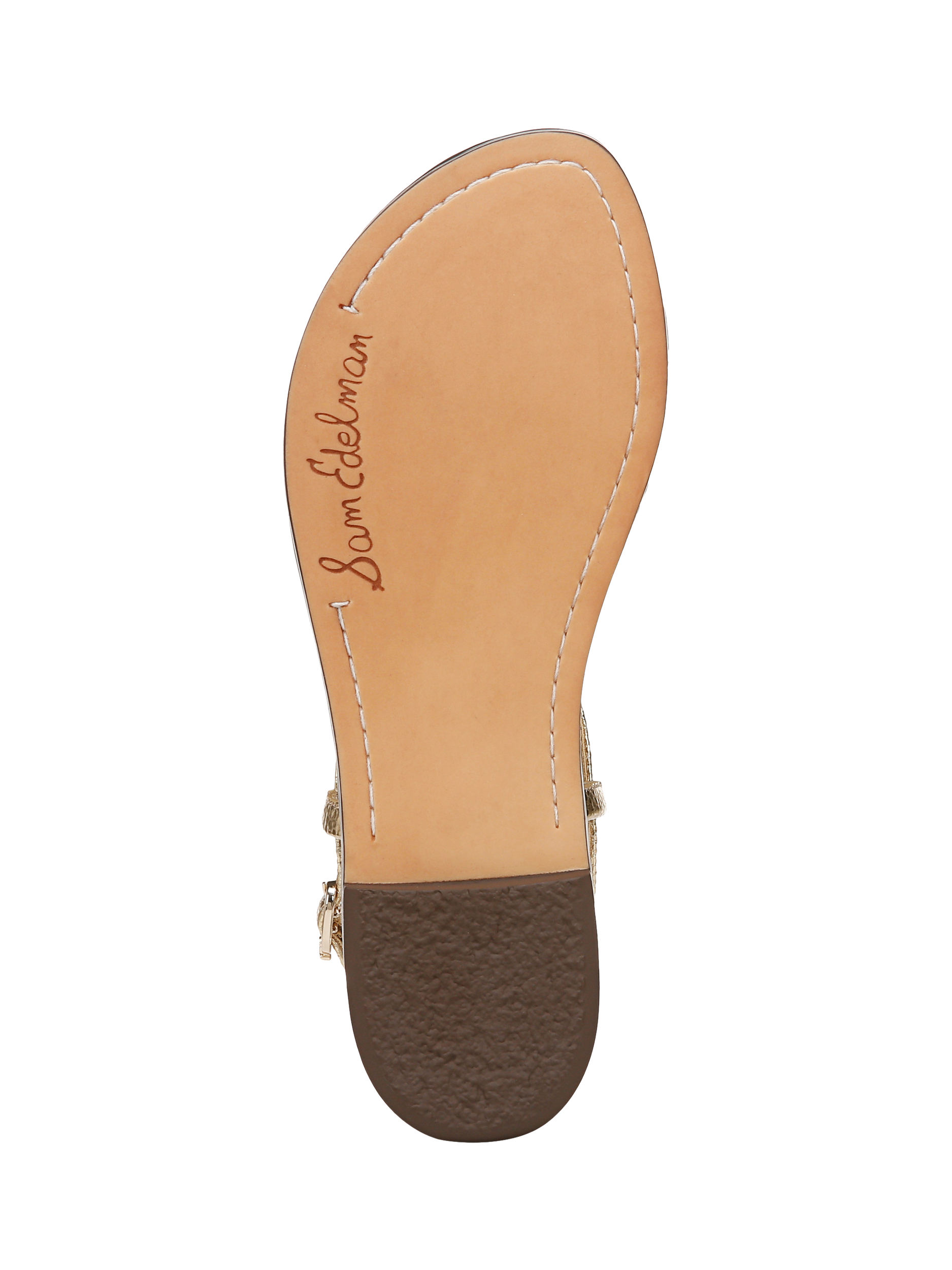 Product image 6 of 6, which shows Sam Edelman Gigi Leather Thong Sandals, Amber Gold, 3.5