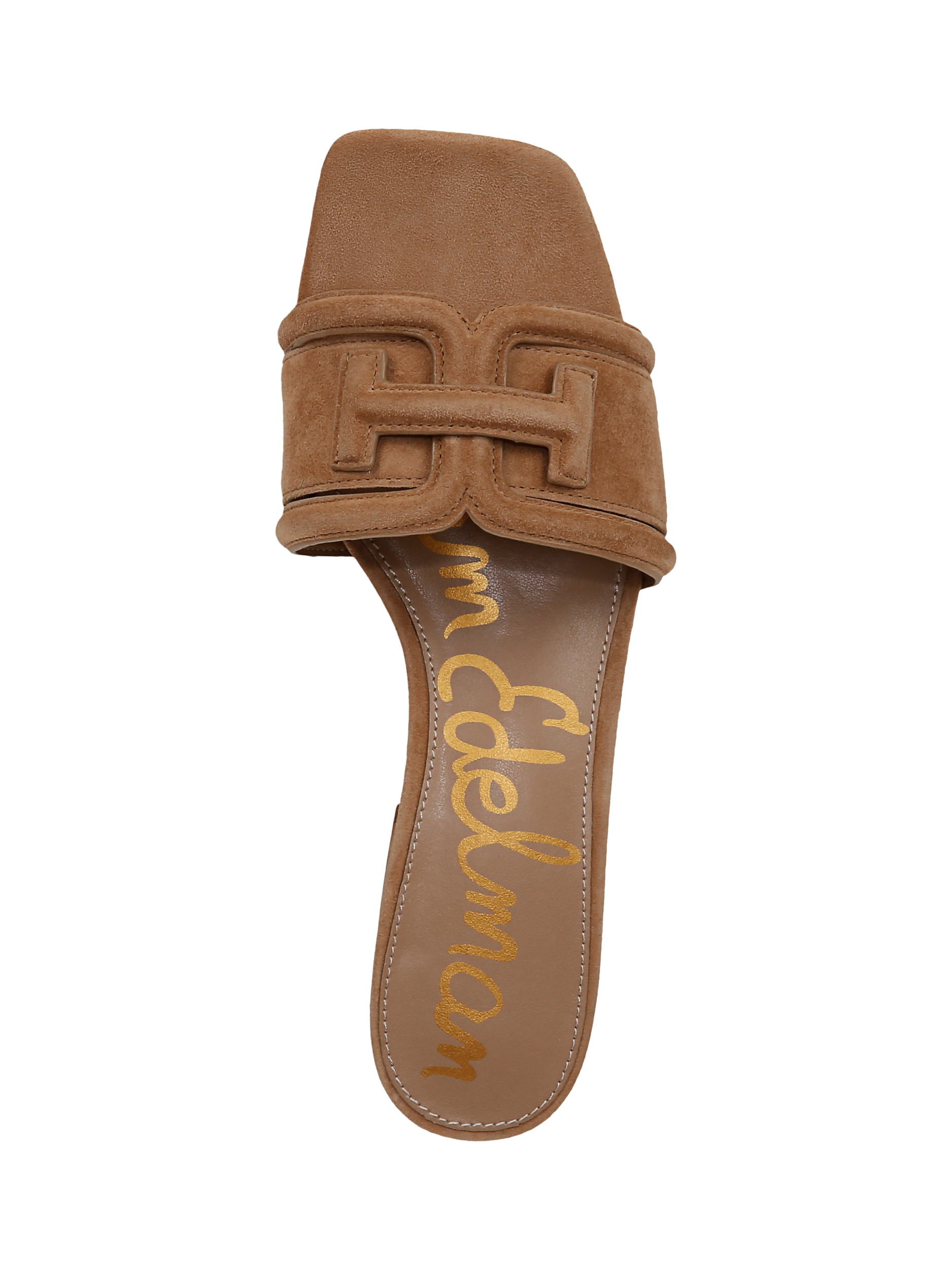 Product image 5 of 6, which shows Sam Edelman Waylon Leather Heeled Sandals, Cyprus Tan, 3