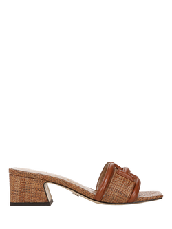 Sam Edelman Waylon Woven Leather Heeled Sandals, Rich Cognac