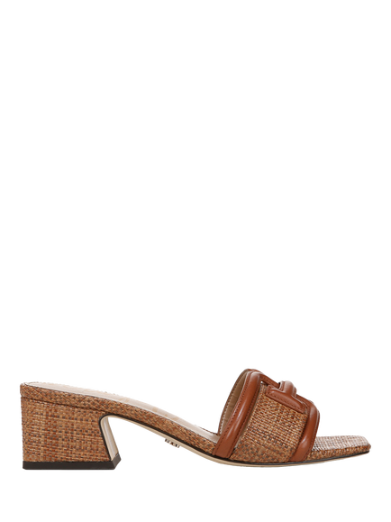 Sam Edelman Waylon Woven Leather Heeled Sandals, Rich Cognac