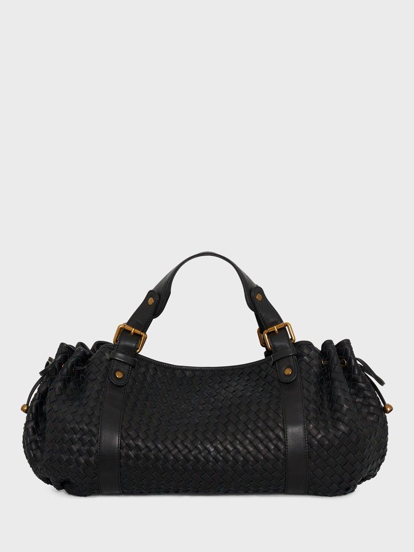 Product image 1 of 3, which shows Gerard Darel 24H Woven Leather Shoulder Bag, Black, One Size