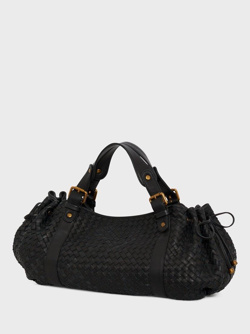 Product image 2 of 3, which shows Gerard Darel 24H Woven Leather Shoulder Bag, Black, One Size