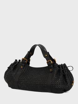 Gerard Darel 24H Woven Leather Shoulder Bag, Black - view 2, Black
