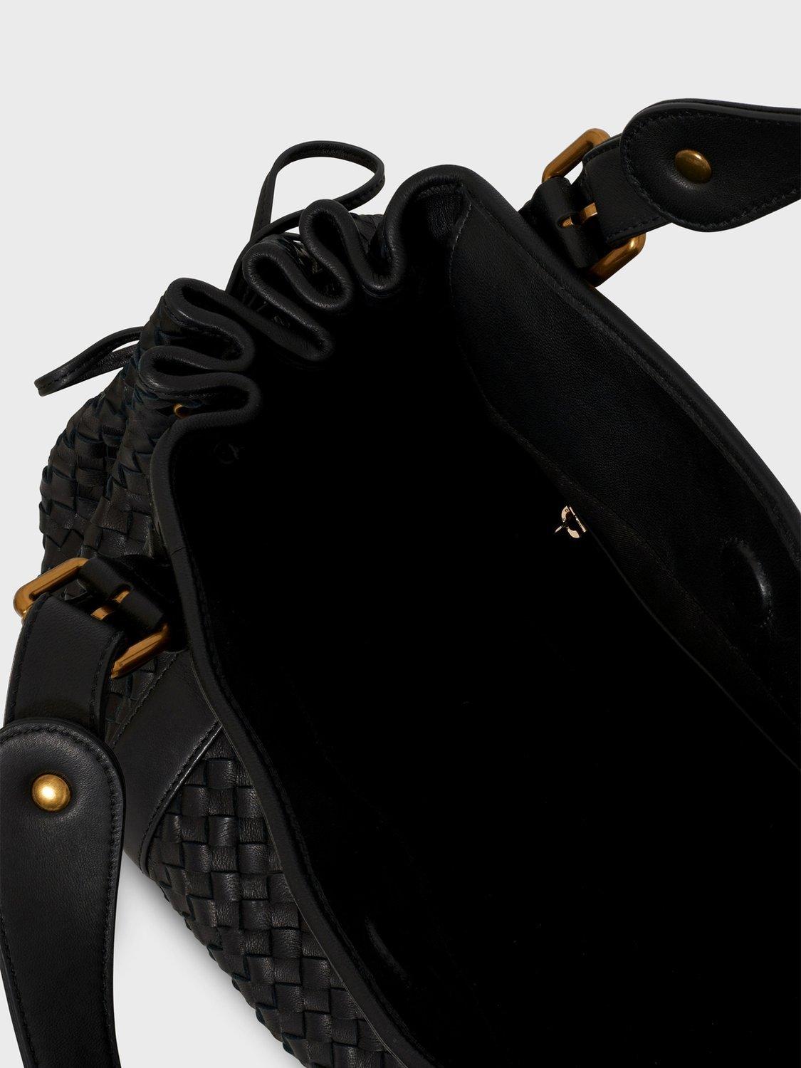 Product image 3 of 3, which shows Gerard Darel 24H Woven Leather Shoulder Bag, Black, One Size