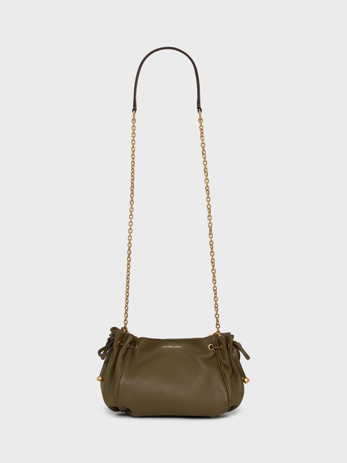 Product image 1 of 3, which shows Gerard Darel Le Mini 24 Leather Bag, Khaki, One Size
