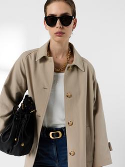 Gerard Darel Parisa Single Breasted Trench Coat, Sand - view 2, Sand