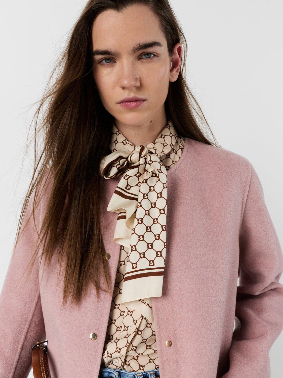 Product image 6 of 7, which shows Gerard Darel Precilia Pure Wool Coat, Pink, 10