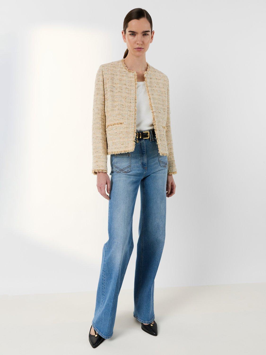 Product image 1 of 5, which shows Gerard Darel Talea Tweed Jacket, Beige, 10