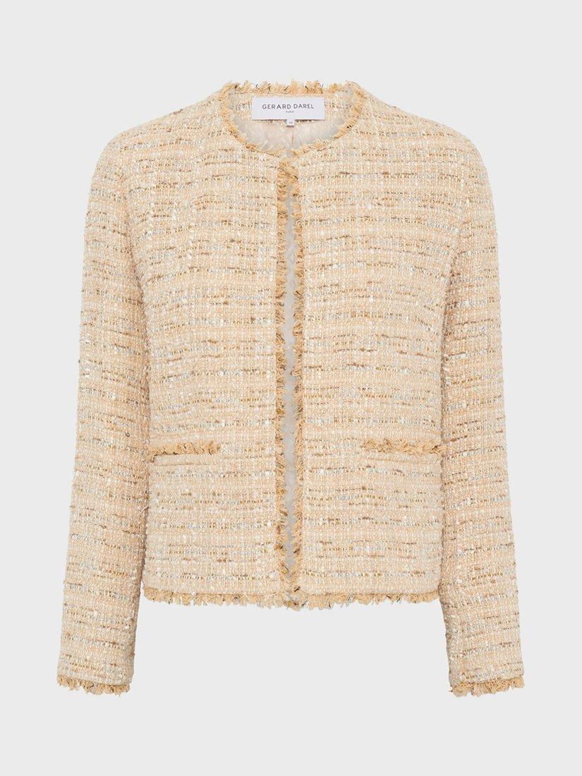 Product image 3 of 5, which shows Gerard Darel Talea Tweed Jacket, Beige, 10
