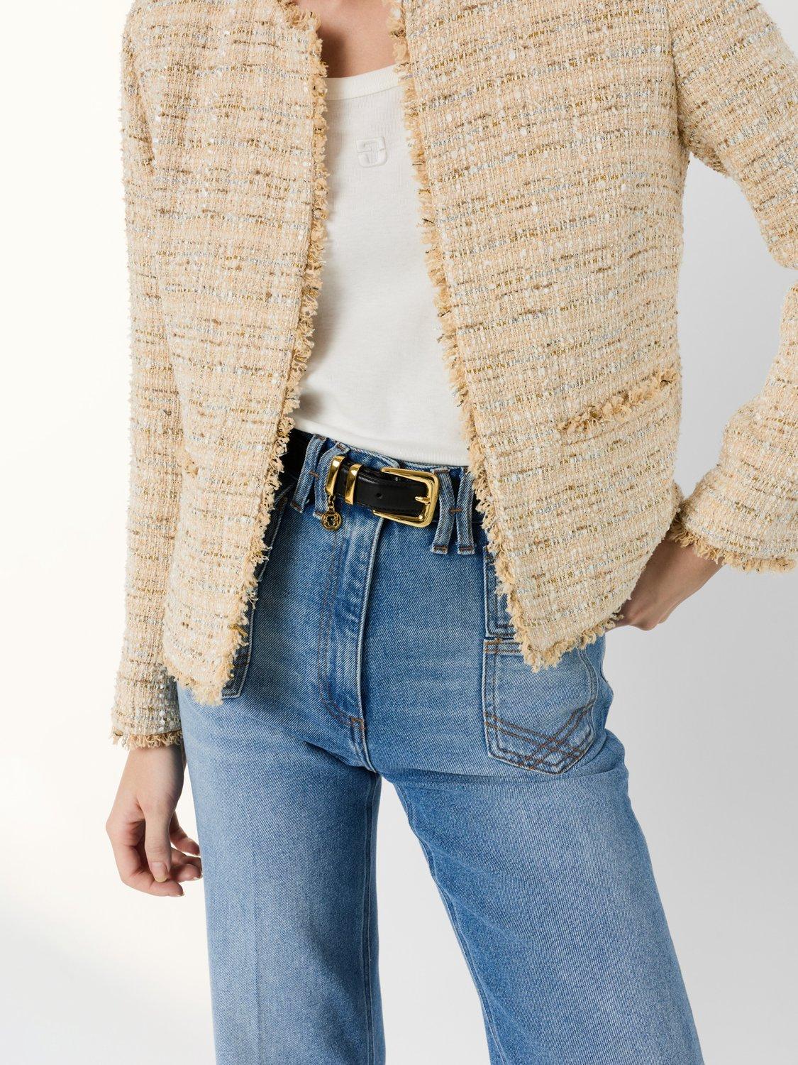 Product image 5 of 5, which shows Gerard Darel Talea Tweed Jacket, Beige, 10