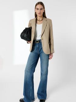 Gerard Darel Taliya Pure Linen Jacket, Sand - view 2, Sand