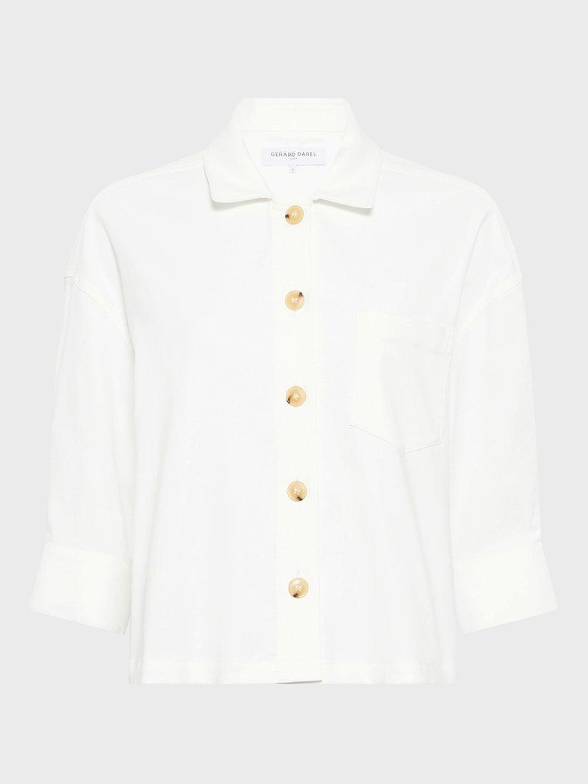 Product image 2 of 2, which shows Gerard Darel Tenya Patch Pocket Shacket, Ecru, 10