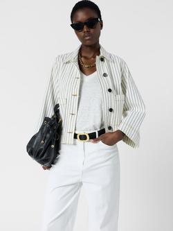 Gerard Darel Tamea Stripe Shacket, Ecru, Ecru