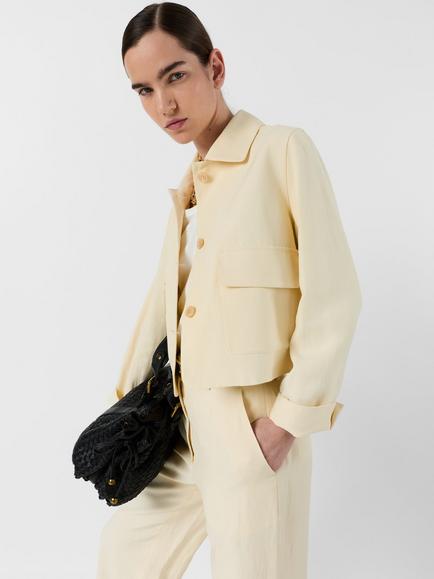 Gerard Darel Tilda Pockets Shacket, Yellow, Yellow