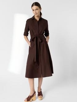 Gerard Darel Rana Belted Shirt Dress, Brown - view 2, Brown