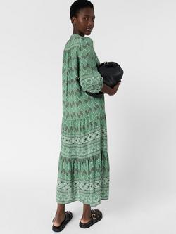 Gerard Darel Riham Geometric Tiered Dress, Green - view 2, Green