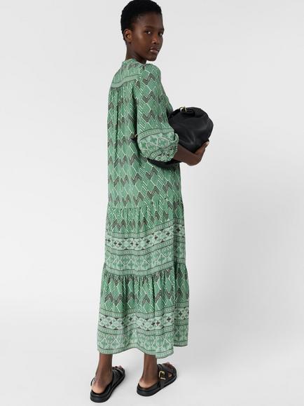 Gerard Darel Riham Geometric Tiered Dress, Green - view 2, Green
