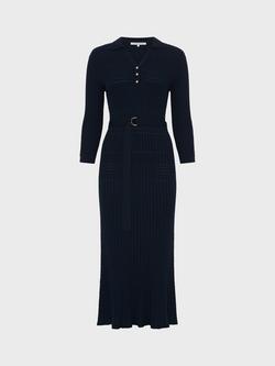 Gerard Darel Rihamie Belted Midi Dress, Navy - view 2, Navy