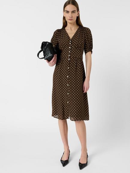 Gerard Darel Rohya Polka Dot Shirt Dress, Brown - view 2, Brown