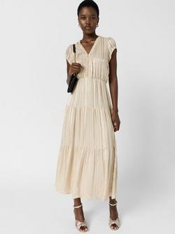 Gerard Darel Rionna Tiered Midi Dress, Natural, Natural