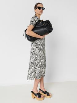 Gerard Darel Rosi Floral Midi Dress, Black, Black